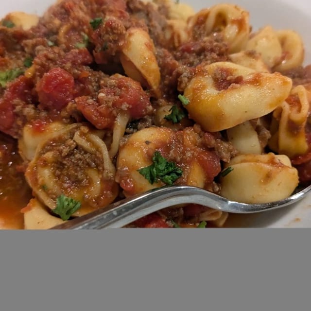 Tortellini with Bolognese - Dinner.
