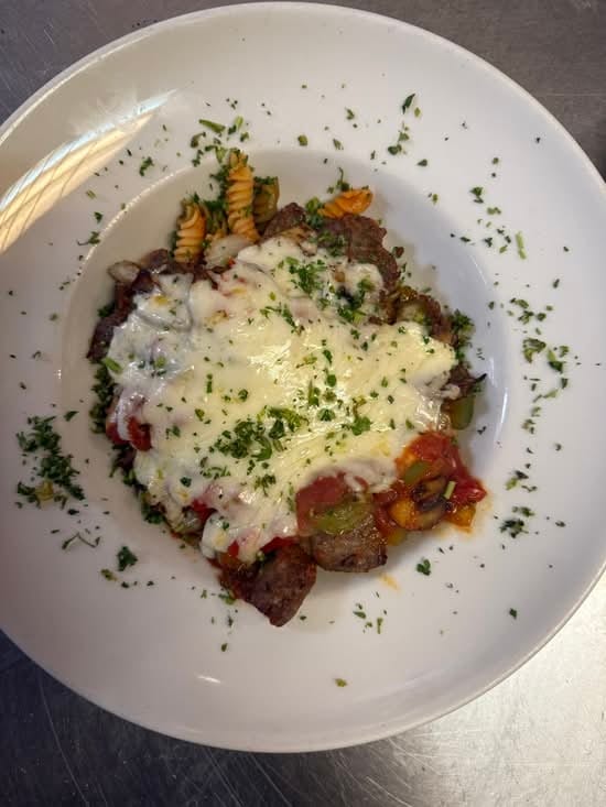 Sausage & Peppers Parmigiana.